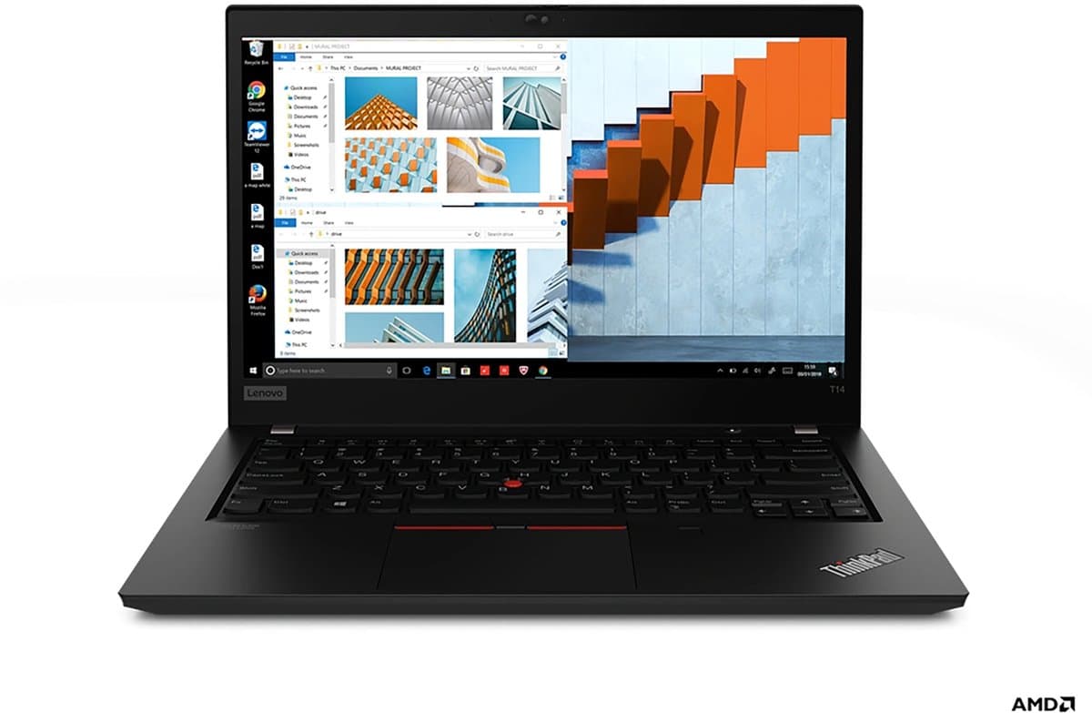 Lenovo ThinkPad T14 Gen 1 (AMD) AMD Ryzen™ 5 PRO 4650U Laptop 35,6 cm (14") Full HD 8 GB DDR4-SDRAM 256 GB SSD Wi-Fi 6 (802.11ax) Windows 10 Pro Engels Zwart — afbeelding 1