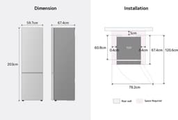 LG - GBBS322CPY - Koel-vriescombinatie - 465L Inhoud - Prime Zilver - Smart Technology ThinQ (Wi-Fi) — thumbnail 4