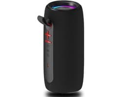 IPX6 Waterdichte Bluetooth Speaker – FM, LED, TWS, USB/AUX/SD – Voor Buiten, Kamperen & Feestjes (Zwart)