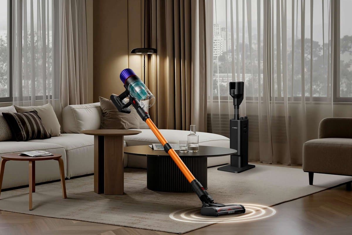 Hyundai Electronics - Draadloze Steelstofzuiger - 155W - Vortex Pro - Met Draaiende Vloerborstel en Oplaad-en Leegstation — afbeelding 1