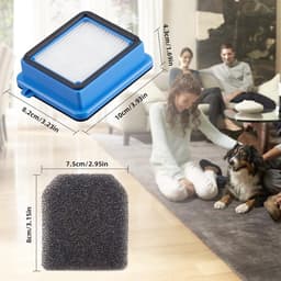 6-delige filterset — geschikt voor AEG QX6-, QX7-, QX8-2- en FX9-series — Vervangingsmodel: ASKW1 — Bevat 3 filters en 3 schuiminzetstukken — Wasbaar en duurzaam — Inclusief reinigingsborstel — thumbnail 3