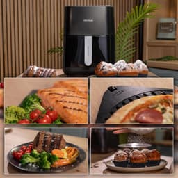 Heteluchtfriteuse - Airfryer Grill - Gezond Koken - Dubbele Weerstand - 4 Liter - Inox — thumbnail 2