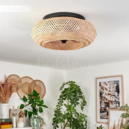Stijlvolle Plafondventilator met Verlichting - 50 cm - Zwart/Bamboe - Inclusief Afstandsbediening — thumbnail 2