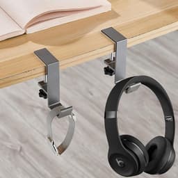 Verstelbare hoofdtelefoonhouder met enkele haak - zwart - bureau headset standaard — thumbnail 4