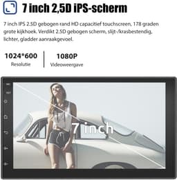 ESSGOO Autoradio 2Din Universeel - Android 15 - Apple Carplay & Android Auto (Draadloos) - 4+64GB - FM, Wifi, SWC - 7 Inch HD Touchscreen - GPS Navigatiesysteem — thumbnail 4