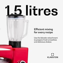 Keukenmachine 3-in-1 - Mixer Deegmaker - Bakken en Koken - Krachtige 2000 Watt Motor - 10L Kom - Rood — thumbnail 2