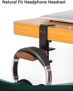 Verstelbare Hoofdtelefoonstandaard met Brede Walnoot Hoofdsteun - Ideale Accessoire voor Gaming en Meer — thumbnail 1