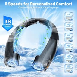 Draagbare nekventilator met 6 snelheden en 8000mAh batterij — thumbnail 3
