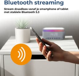 Denver Wekker met Draadloze Oplader - White Noise Machine - Digitale Wekker - Bluetooth - FM Radio - Dubbel Alarm - Dimmer - CRQ225 — thumbnail 3