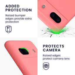 kwmobile telefoonhoesje geschikt voor Google Pixel 7a - Hoesje met siliconen coating - Smartphone case in Pastelkleurig koraal — thumbnail 7