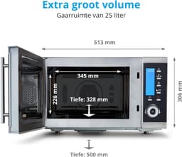 4-in-1 magnetron met grill - 25 liter, 900 watt, convectie met 10 automatische programma's — thumbnail 5