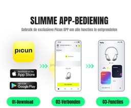 DrPhone Picun F6 Draadloze Over-Ear Bluetooth 5.3 Hoofdtelefoon – App Ondersteuning - Hybride ANC & ENC – Zelfadaptieve Ruisonderdrukking - Transparantie Modus- Ruimtelijke Audio & Hoofdbewegingsvolging - Wit — thumbnail 2