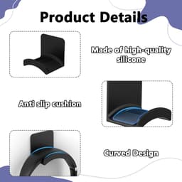 3 stucks gaming headset houders, universele headset houders met lijm, plastic, standaard voor headsets op bureaus, kasten, muren, tafels, etc. — thumbnail 3