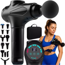 Isomedix massage gun zwart – 30 intensiteitsniveaus met 12 opzetstukken en draagkoffer — thumbnail 1