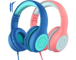 Koptelefoon kinderen met draad - Kinderkoptelefoon - Bedrade hoofdtelefoon - Veilig volume - School - Tablet - Laptop - Reizen - Muziek luisteren