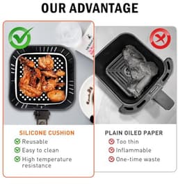 Pack of 2 Silicone Air Fryer Mats for Air Fryer, Reusable, Non-Stick Coating for Air Fryer, 7.5 Inches, Air Fryer, Steam Cookers and Cake Moulds — thumbnail 4