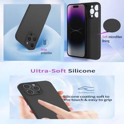 Allecto plus - Ultradunne siliconen hoes voor smartphone, schokbestendig en huidvriendelijk - Zwart — thumbnail 3