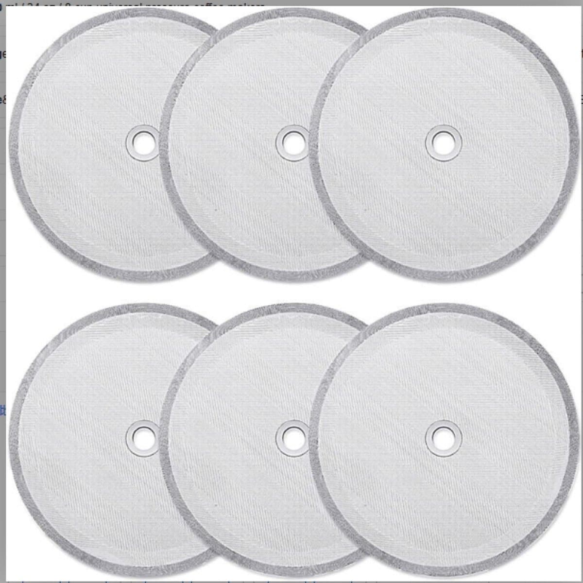 Vervangingsfilters French Press - Herbruikbaar Roestvrijstaal Zeef - Geschikt Voor 1000 Ml Apparaten - 6 Stuks - Koffie- En Theeliefhebbers Zilver — afbeelding 1