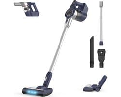 Erikssøn Steelstofzuiger Air Pro Elite 9000 - 2 Accu's - Stofzuiger Draadloos - Zonder Zak Op Accu - Grijs/Blauw