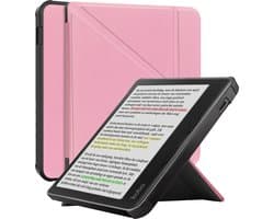 Hoes Geschikt voor Kobo Libra Colour - Luxe E-reader Bescherm Case - Hoesje Book Cover - Roze