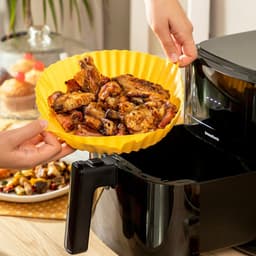 Pack Siliconen mandjes met borstel voor airfryers en Luchtfriteuse met grill, accessoires en receptenboek InnovaGoods — thumbnail 2