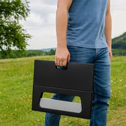 alpina Tafel BBQ Houtskool - Tafelgrill met Grillplaat en Deksel - Compacte Barbecue met Grillplaat - Tafelbarbecue Draagbaar - Ideaal voor Buiten - Zilver — thumbnail 3
