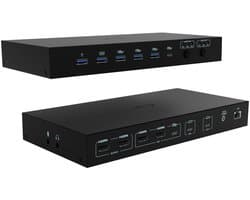 i-tec USB-C KVM Dock PRO for Three Hosts, Dual Video, with 2x Power Delivery, max 92W