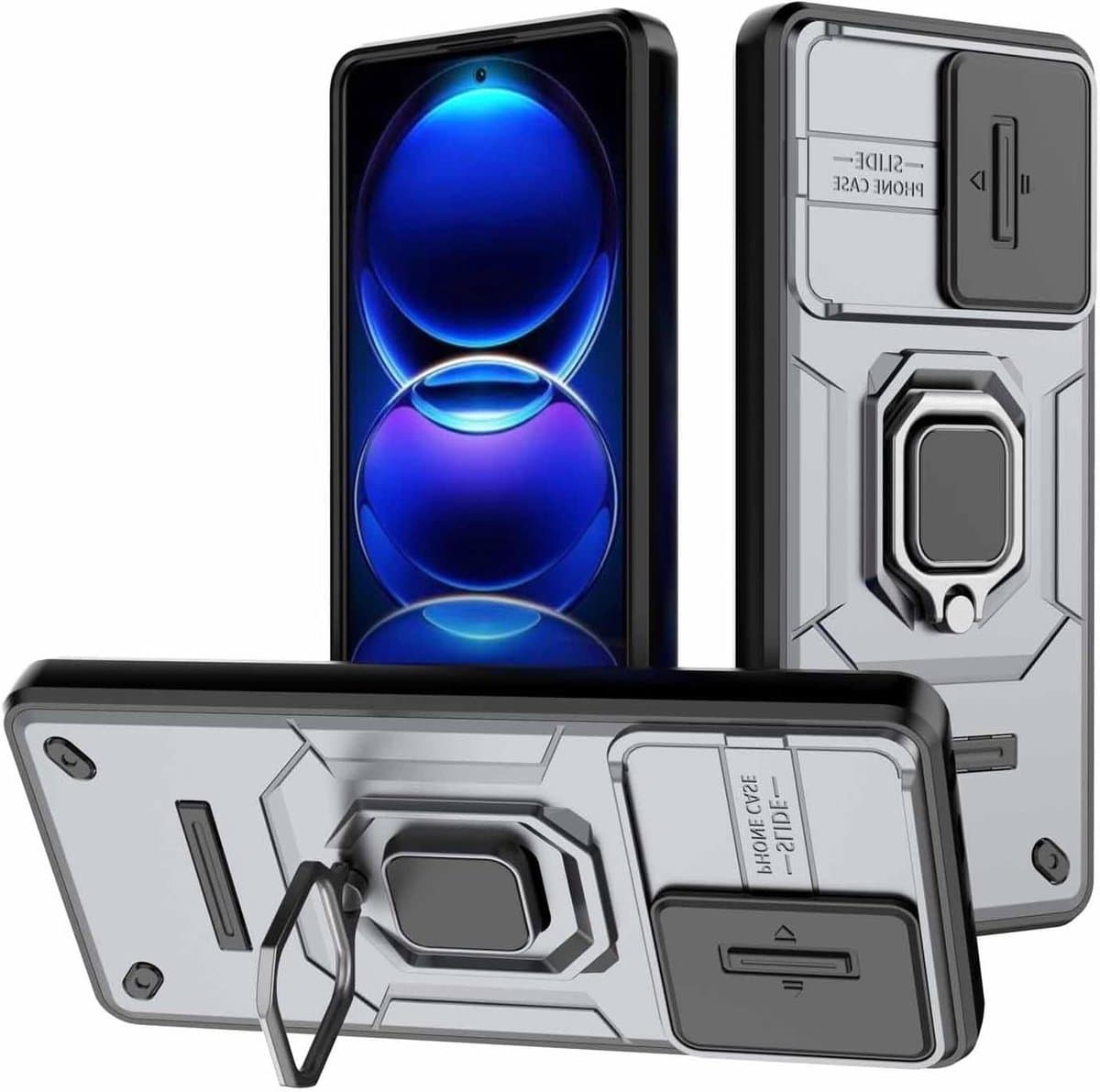 Allecto Plus - Smartphonehoesje met schokbestendige siliconen TPU en hard PC case - Grijs — afbeelding 1