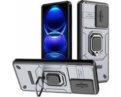 Allecto Plus - Smartphonehoesje met schokbestendige siliconen TPU en hard PC case - Grijs