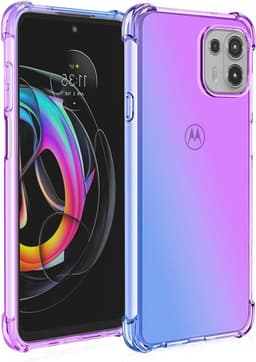 Allecto Plus - Ultra Slim Transparante Antimodder Siliconen Zachte Schokbestendige TPU Bumper Hoes voor Smartphones in Paars/Blauw Design — thumbnail 1