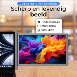 Triple Portable Monitor Expert 14" OneCable - IPS - Extra scherm laptop - Tri screen monitor - Inclusief draagtas — thumbnail 5