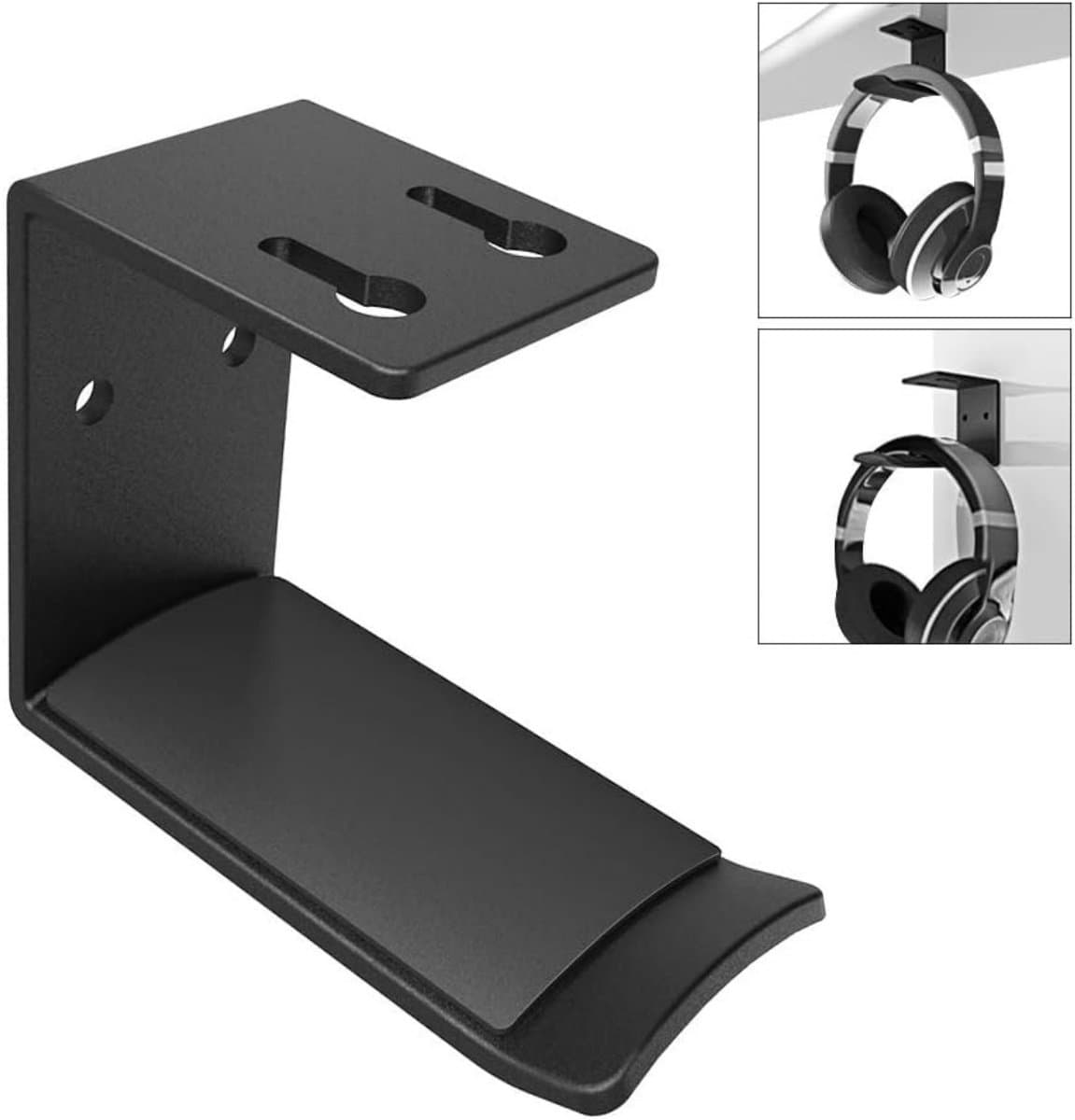 Headset Standaard - Koptelefoon Haak - Hoofdtelefoon Hanger - Headset Houder - Hangende koptelefoonhouder - Aluminium - Zwart — afbeelding 1