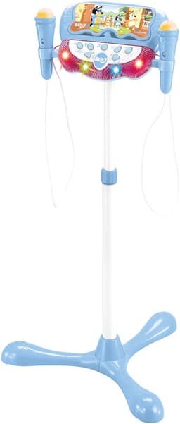 Bluey Verstelbare Standaard met 2 Microfoons met Stemeffecten, Verlichting, Luidspreker, Bluetooth — thumbnail 1