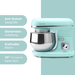 RFWR® Kneedmachine met transparant spatdeksel en 5 liter roestvrijstalen kom — thumbnail 3