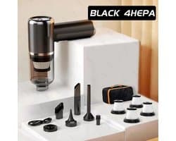 Handstofzuiger - Snoerloos - Zuig & Blaas Functie - Vacuum - Inclusief 4 Filters, 6 Accessoires & Tas - Kleine Stofzuiger - Kruimelzuiger - Krachtige handstofzuiger - Voor In De Auto of Voor Thuisgebruik - Zwart - 80000PA - USB Type C