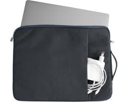 Coverzs Luxe Laptoptas - Laptophoes 15.6 inch & 17 inch - Laptoptas dames / heren - Laptophoes geschikt voor macbook & laptops - Laptop sleeve / hoes / hoesje / tas - Tas laptop - Aktetas - Computertas - Met handvat (Blauw)