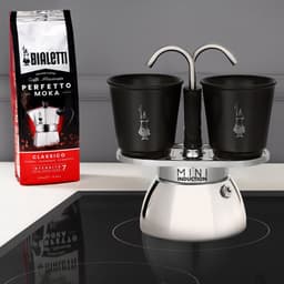 Bialetti Mini Express Induction 2 Kops – Espressomaker – Geschikt voor Inductie – Inclusief 2 Espressokopjes — thumbnail 2