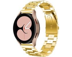 By Qubix - Geschikt voor Garmin bandje - Stalen schakelband - Goud - Geschikt voor Garmin Vivoactive 6 / Vivoactive 5 / Vivoactive 3 - Smartwatch bandje 20mm