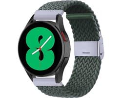 By Qubix - Geschikt voor Garmin bandje - Braided nylon bandje - Donkergroen - Geschikt voor Garmin Vivoactive 6 / Vivoactive 5 / Vivoactive 3 - Smartwatch bandje 20mm
