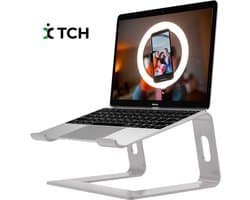 Laptopstandaard - Universeel 10 tot 17 inch - Aluminium - Zilver - Alle laptops- Ergonomisch - Apple Macbook Pro/ iPad / Asus / Hp / ACER / Microsoft / Lenovo / Windows Surface