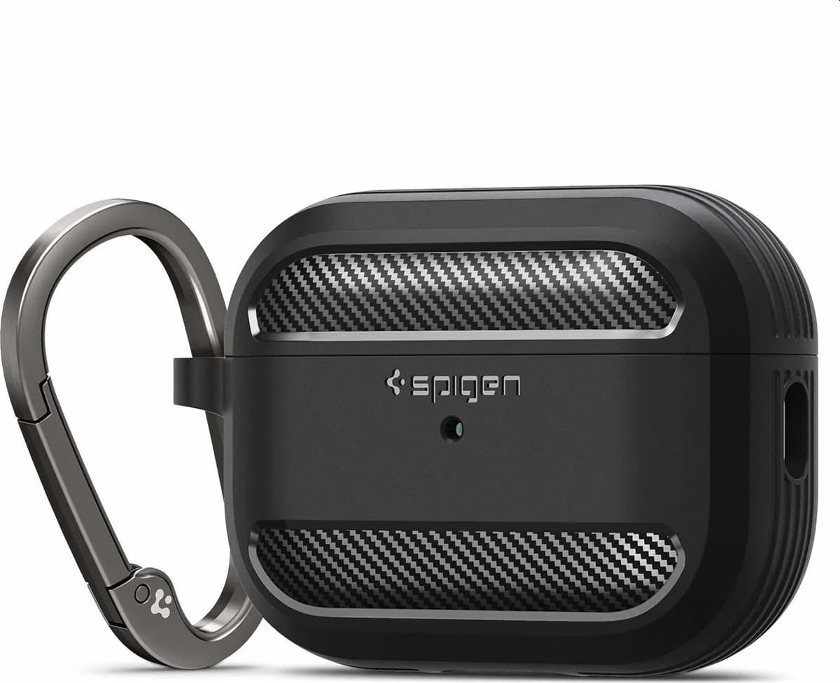 Spigen - Apple AirPods Pro 1/2 hoesje - Rugged Armor - Zwart — afbeelding 1