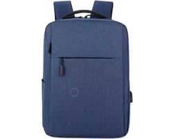 Manks Blauwe minimalistisch laptop rugzak - 20 Liter - Rugzak met Laptopvak voor naar school of werk - Geschikt tot 15.6 inch Laptops
