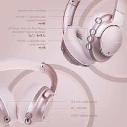 PowerLocus MoonFly Bluetooth Koptelefoon – Over-Ear Active Noise Cancelling Koptelefoon – 70 uur batterijduur – Microfoon – incl. Premium Case - Rose Gold — thumbnail 4