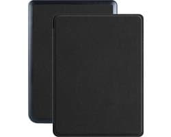 Lunso - Geschikt voor Kobo Nia hoes (6 inch) - Vegan Saffiano Leren sleepcover - Zwart