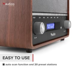 DAB radio met Bluetooth - Audizio Corno - XL FM en DAB+ radio - Retro design - Model 2025 - Op batterijen — thumbnail 4