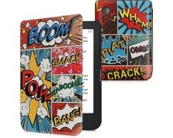 kwmobile e-reader hoesje geschikt voor Kobo Clara 2E hoes - E reader flip case met magnetische sluiting - Ereader cover - Stripboek design in meerkleurig