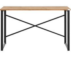 FurniChic, computertafel, bureau computertafel, laptop en PC tafel, studie bureau, industrieel ontwerp, voor thuiskantoor, eenvoudige montage, PINE((Atlantische Grenen)- maat 120x60x73 cm((lxbxh)