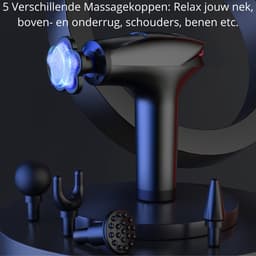 BLOZ® - Massage Gun - Massage Apparaat Fitness - Massage Gun Professioneel - Massage Pistool Relax - Cadeau - Grijs - IJscompres Hulpstuk — thumbnail 2