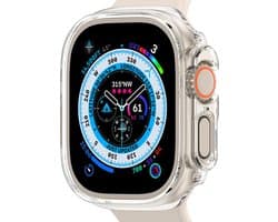 Hoes Geschikt voor Apple Watch Ultra 2 Hoesje Siliconen Case - Hoesje Geschikt voor Apple Watch Ultra 2 (49 mm) Hoes - Transparant