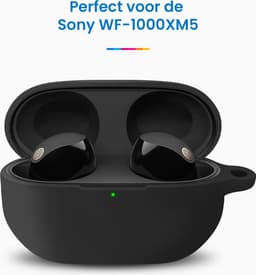 YONO Soft Case geschikt voor Sony WF-1000XM5 - Hoesje met Clip - Zwart — thumbnail 2